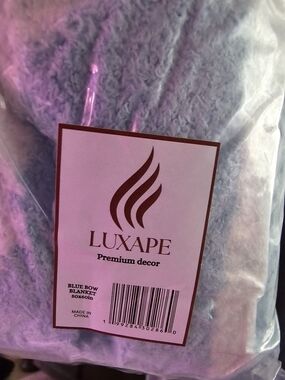 Luxape Blue Bow Blanket (50x60 in) NWT Retail $60